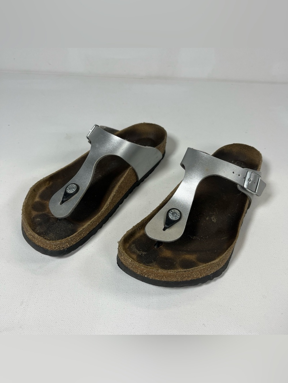Birkenstock Womens Gizeh Thong Sandal Slide Silver SZ EU 40 Womens US 9.5
